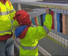 Guerrilla Knitting on Skye Bridge