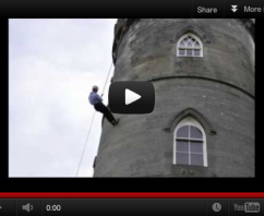 Duke of Argyll abseils down Inveraray Castle