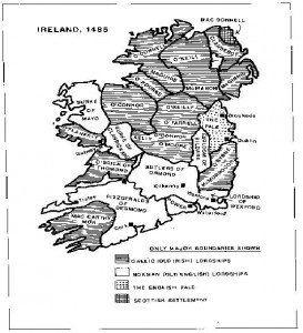 Clan Map of Ireland, 1485