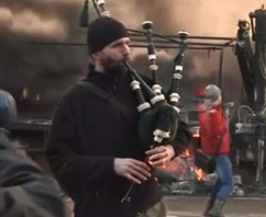 Kiev Bagpiper Inspired by Scots Soldiers