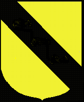 ARMS OF THE de MAULEY FAMILY. The arms of the de Mauley family of Mulgrave Castle, Yorkshire are shown above. They are blazoned: or, a bend sable.