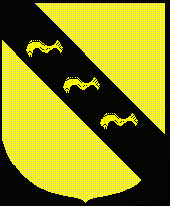 Arms of the younger sons were differenced by the addition of charges to the bend. Sir Robert de Mauley, second son of Peter II are: or, on a bend sable three eagles displayed argent. The arms of Sir John, Peter II's youngest son were: or, on a bend sable three dolphins embowed or.