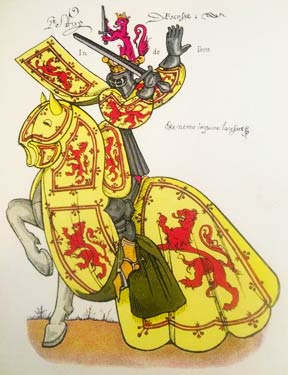 The King of Scots - Fifteenth-century armour, tabard and horse trappings.